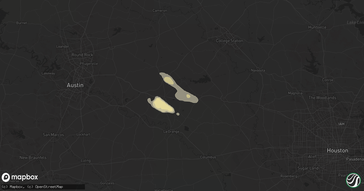 Hail map in Ledbetter, TX on March 12, 2025