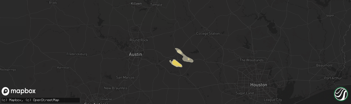 Hail map in Lincoln, TX on March 12, 2025