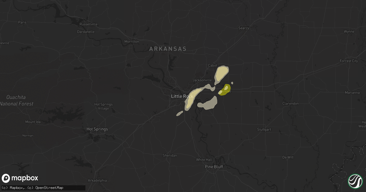 Hail map in Little Rock, AR on March 12, 2025