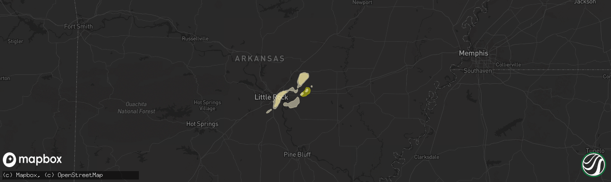 Hail map in Lonoke, AR on March 12, 2025