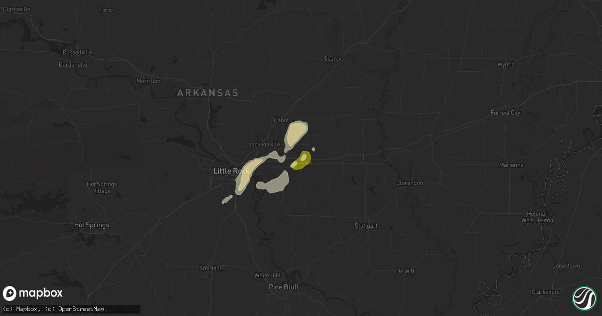 Hail map in Lonoke, AR on March 12, 2025