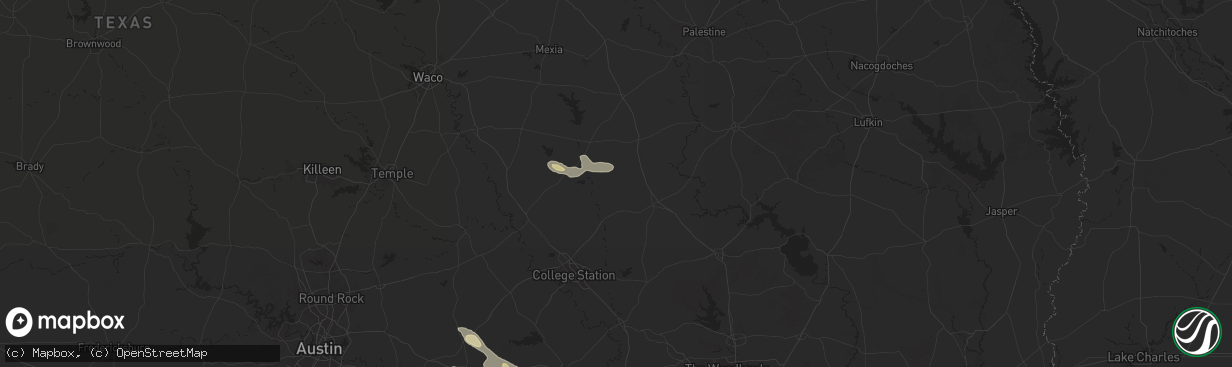 Hail map in Normangee, TX on March 12, 2025