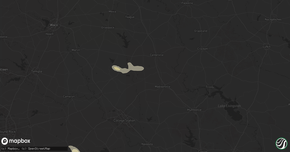 Hail map in Normangee, TX on March 12, 2025