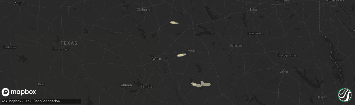 Hail map in Prairie Hill, TX on March 12, 2025