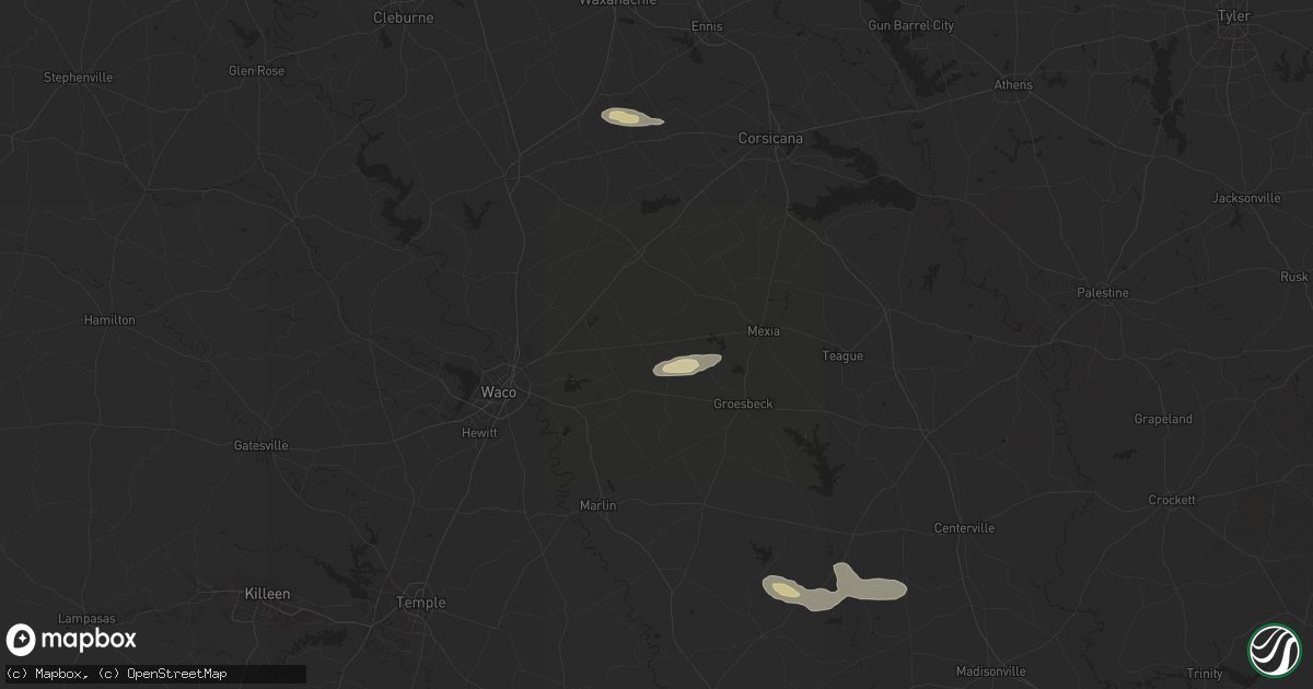 Hail map in Prairie Hill, TX on March 12, 2025