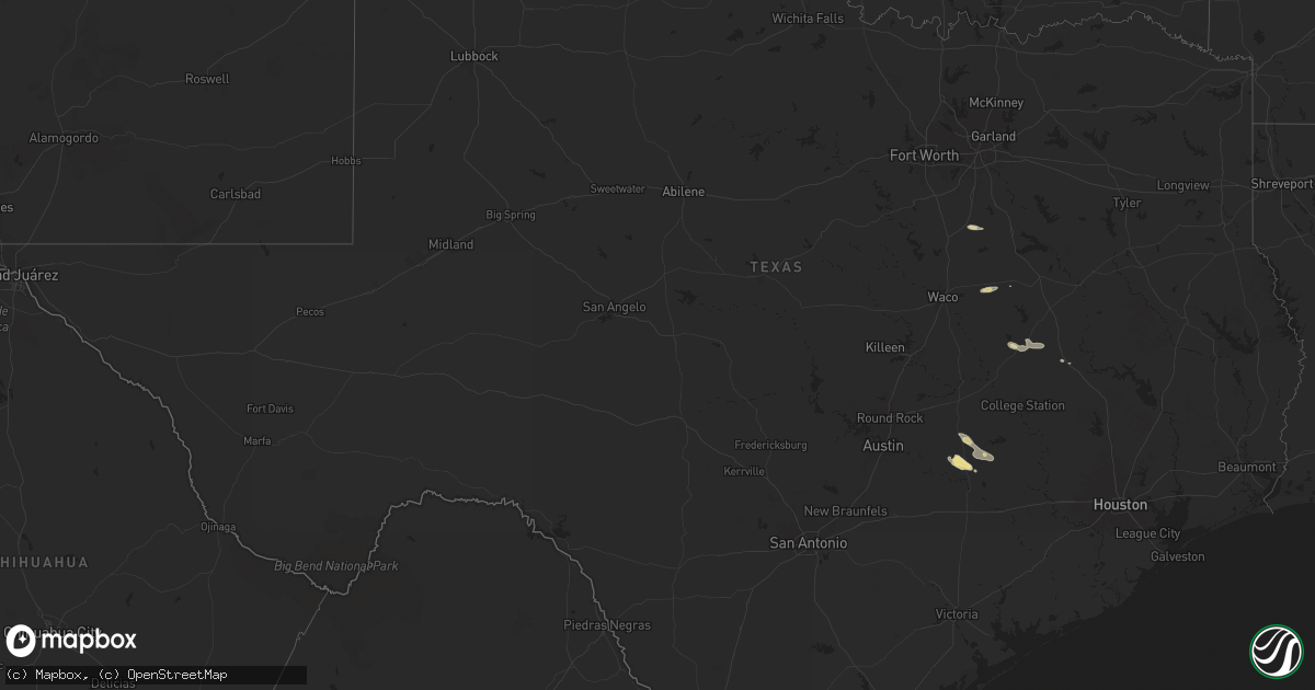 Hail map in Texas on March 12, 2025