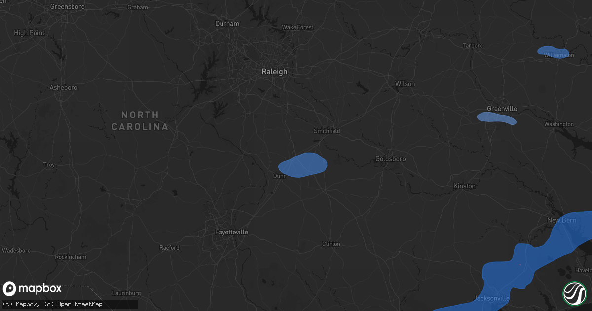 Hail map in Benson, NC on March 12, 2026