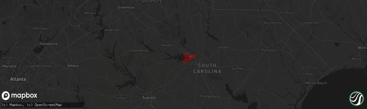 Hail map in Chapin, SC on March 12, 2026