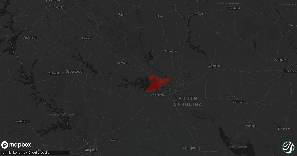 Hail map in Chapin, SC on March 12, 2026
