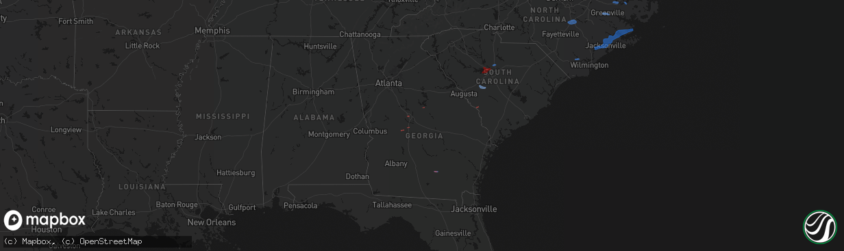 Hail map in Georgia on March 12, 2026