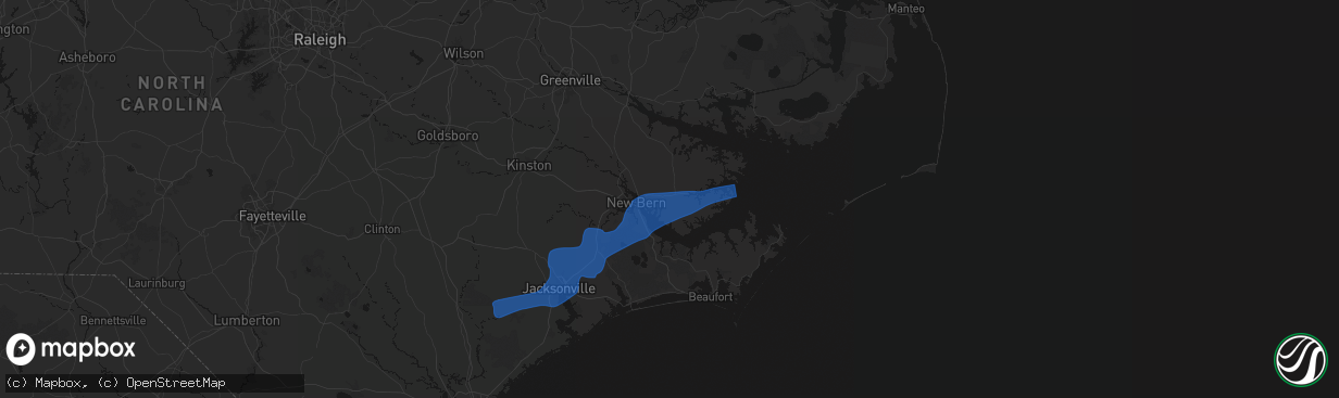 Hail map in Grantsboro, NC on March 12, 2026