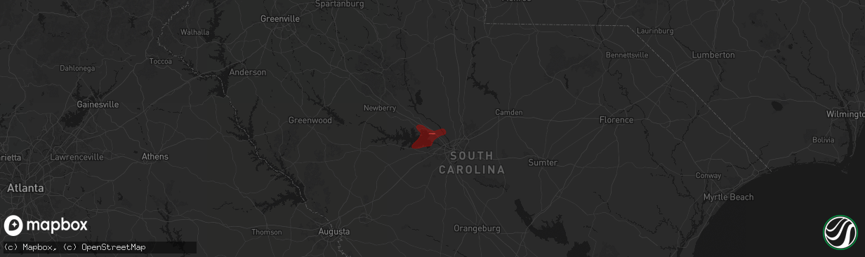 Hail map in Irmo, SC on March 12, 2026
