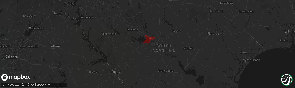 Hail map in Lexington, SC on March 12, 2026
