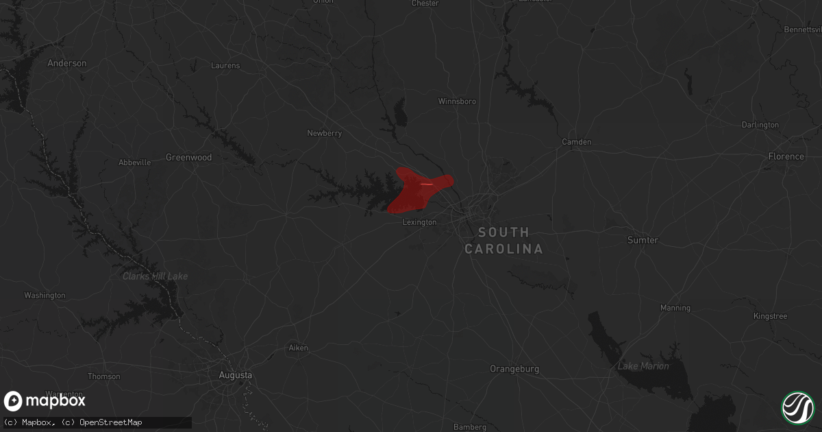 Hail map in Lexington, SC on March 12, 2026