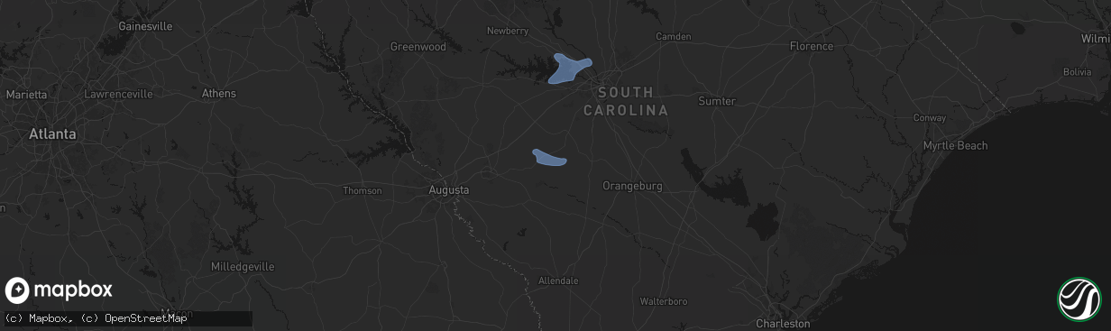 Hail map in Salley, SC on March 12, 2026
