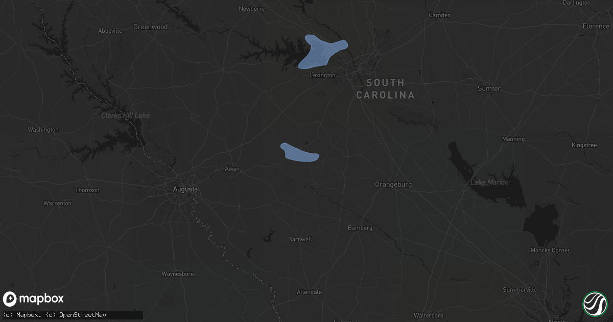 Hail map in Salley, SC on March 12, 2026