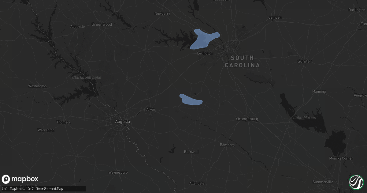 Hail map in Wagener, SC on March 12, 2026