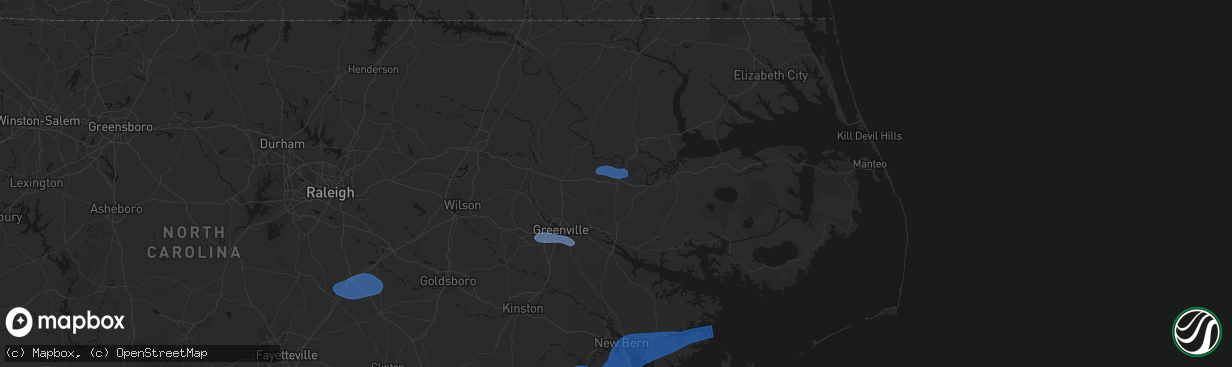 Hail map in Williamston, NC on March 12, 2026
