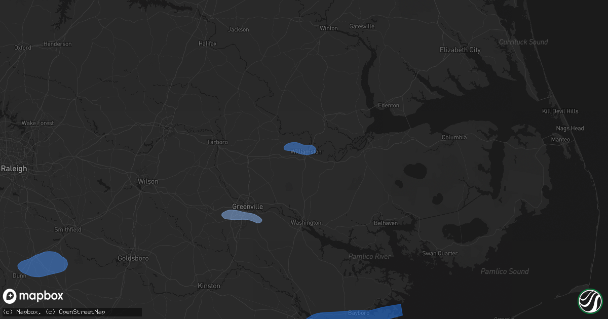 Hail map in Williamston, NC on March 12, 2026