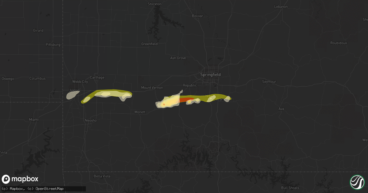 Hail map in Billings, MO on March 13, 2011