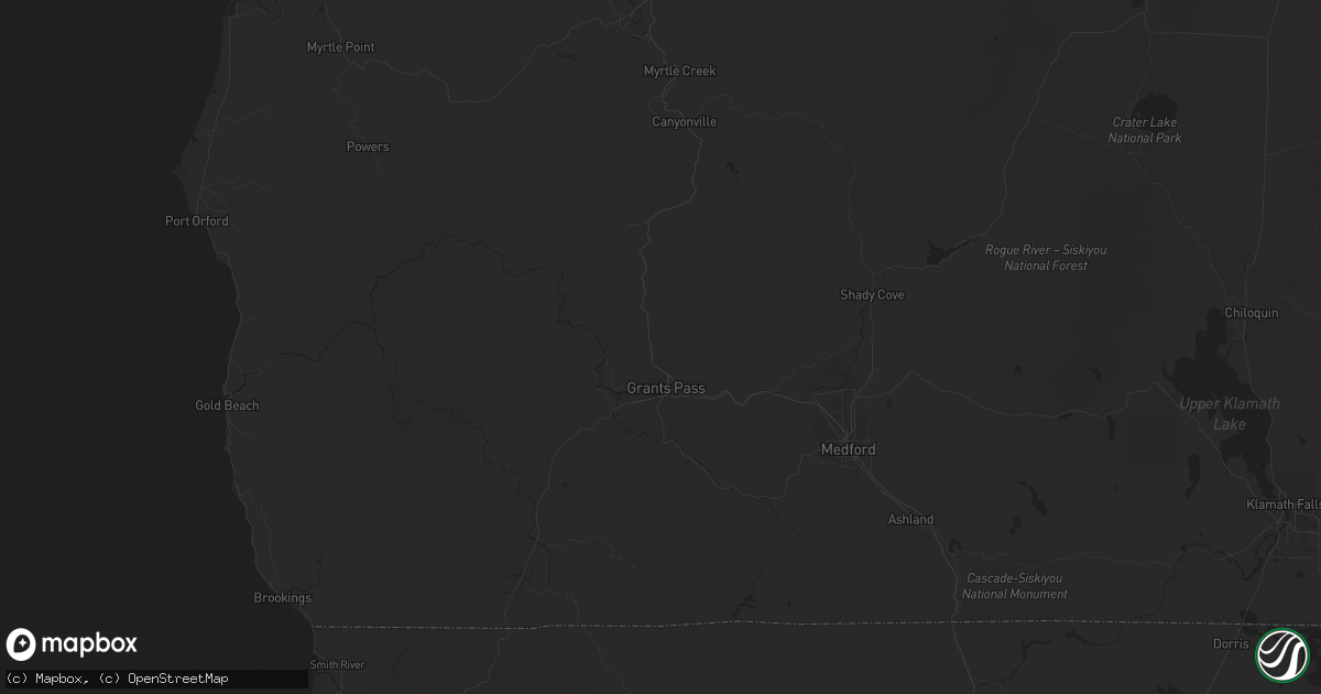 Hail map in Grants Pass, OR on March 13, 2011
