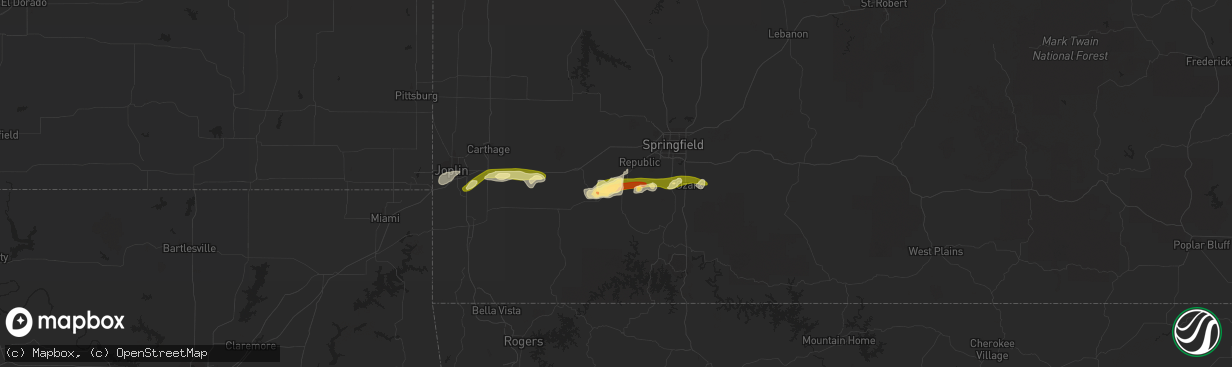 Hail map in Marionville, MO on March 13, 2011