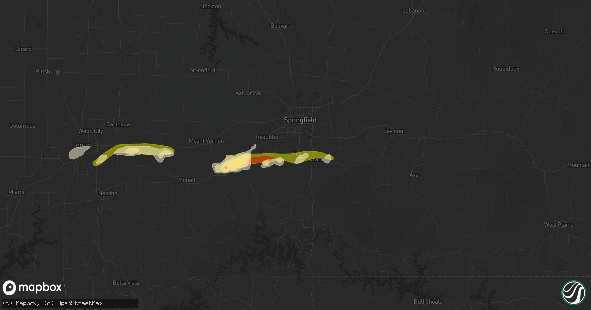Hail map in Nixa, MO on March 13, 2011