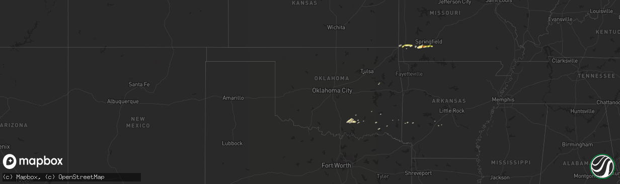 Hail map in Oklahoma on March 13, 2011