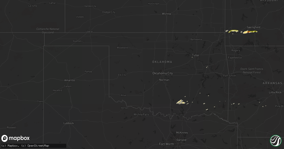 Hail map in Oklahoma on March 13, 2011