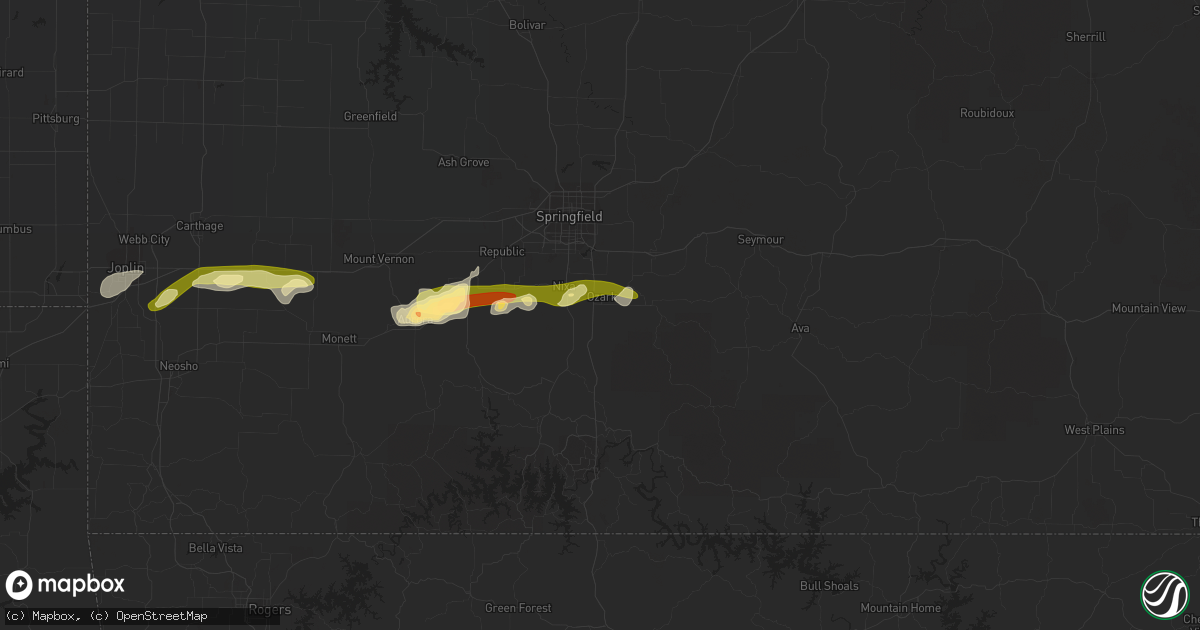 Hail map in Ozark, MO on March 13, 2011