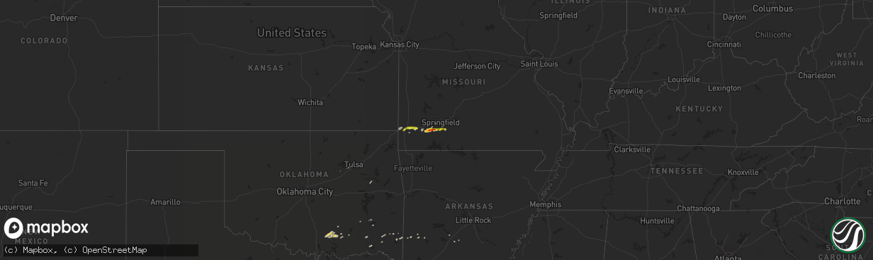 Hail map on March 13, 2011