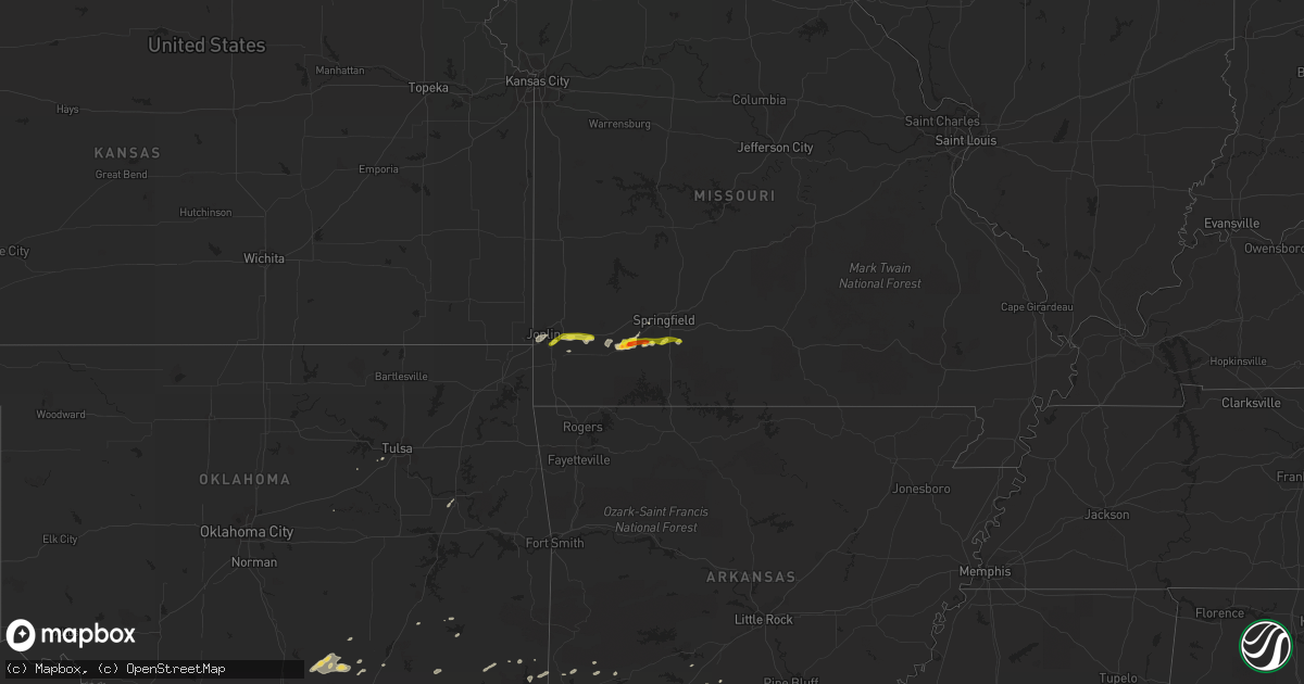 Hail map on March 13, 2011