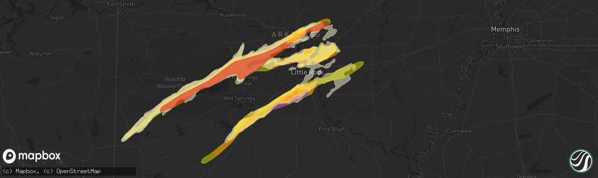 Hail map in Mabelvale, AR on March 13, 2016