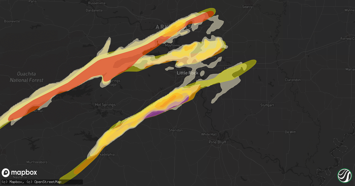 Hail map in Mabelvale, AR on March 13, 2016