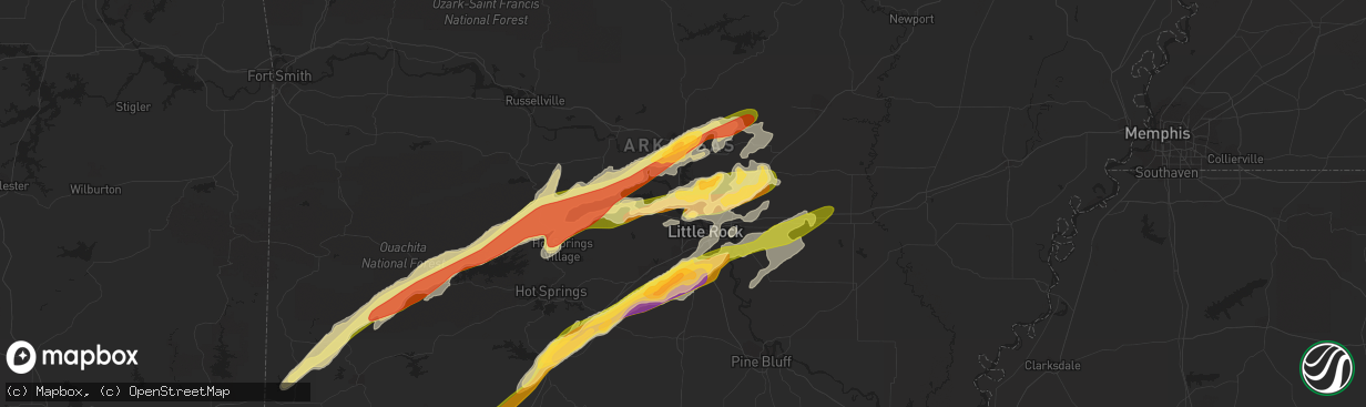 Hail map in Maumelle, AR on March 13, 2016