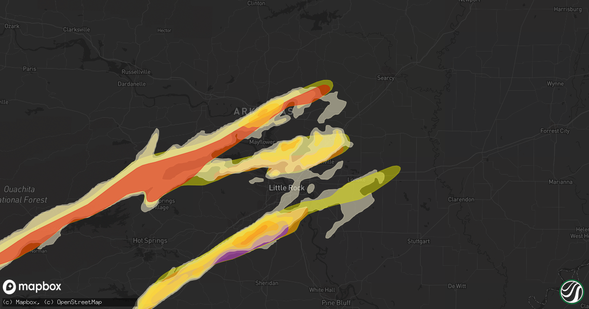 Hail map in Sherwood, AR on March 13, 2016