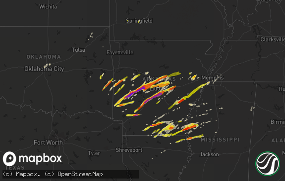 Hail map preview on 03-13-2016