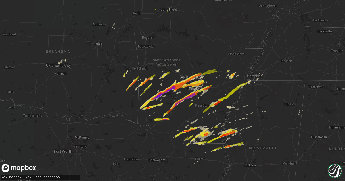 Hail map on March 13, 2016