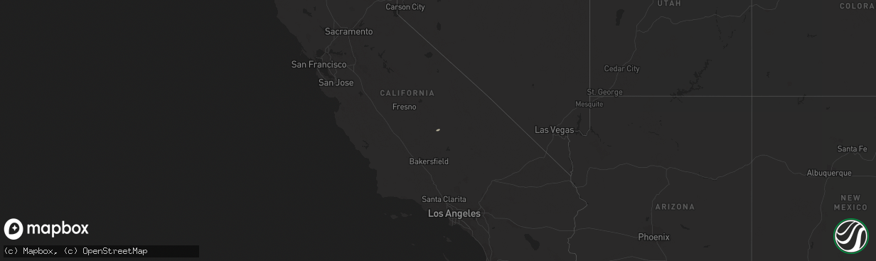 Hail map in California on March 13, 2018