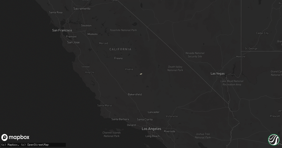 Hail map in California on March 13, 2018