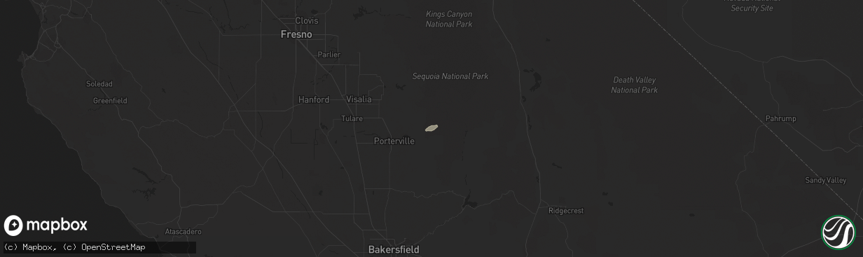 Hail map in Springville, CA on March 13, 2018