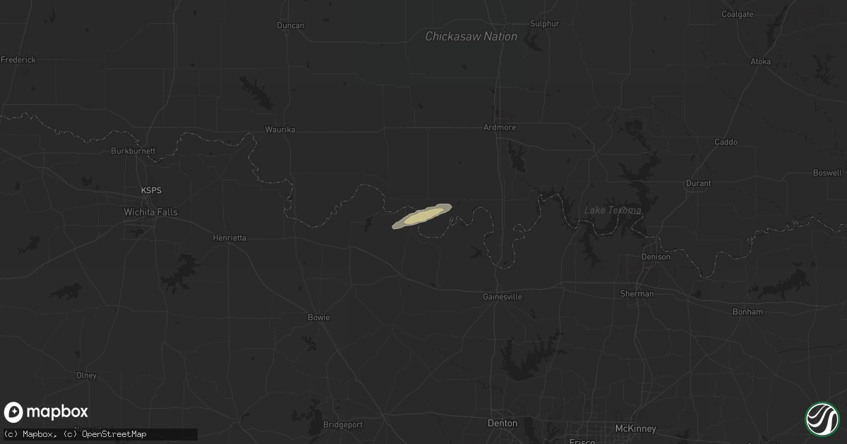 Hail map in Leon, OK on March 13, 2020