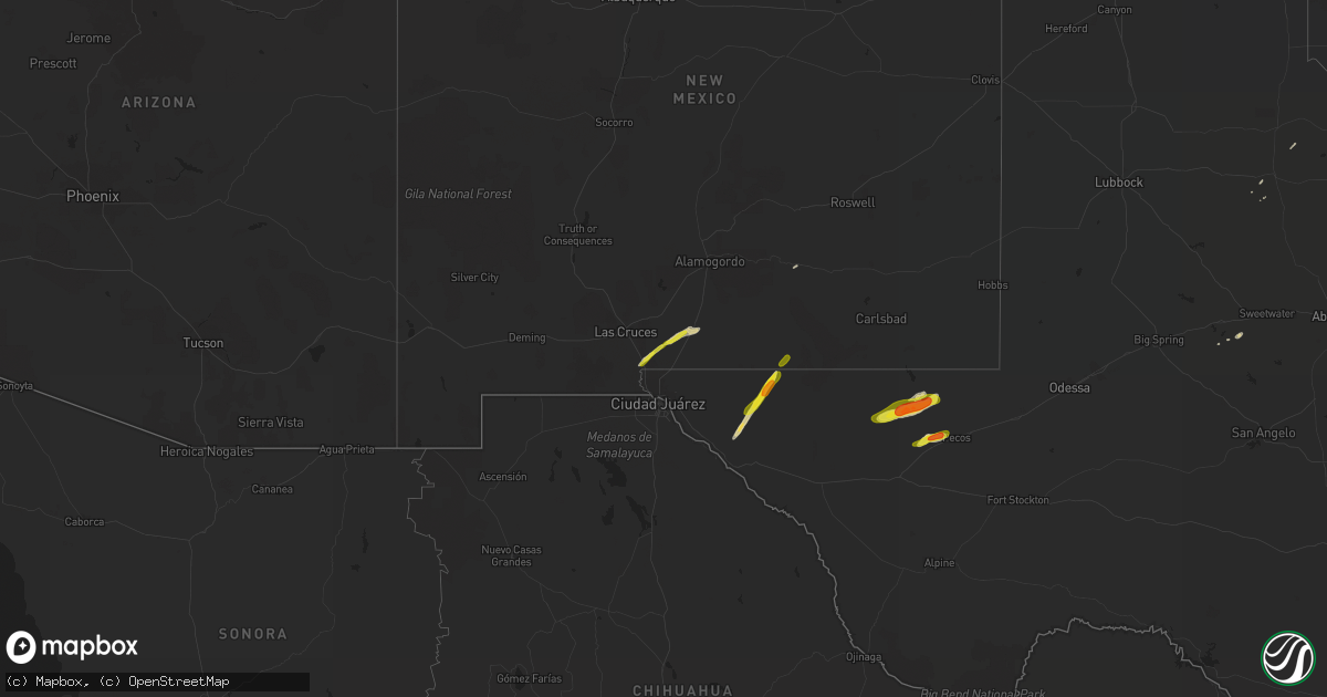 Hail map on March 13, 2020