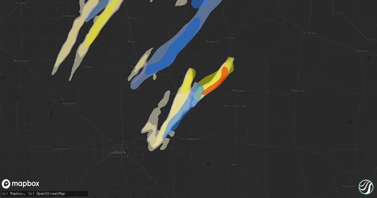 Hail map in Floydada, TX on March 13, 2021