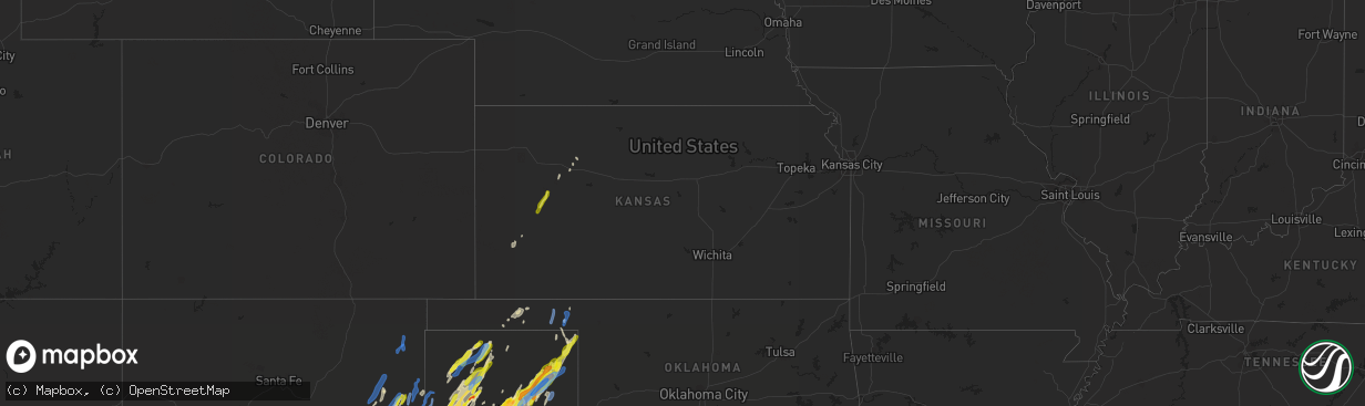 Hail map in Kansas on March 13, 2021