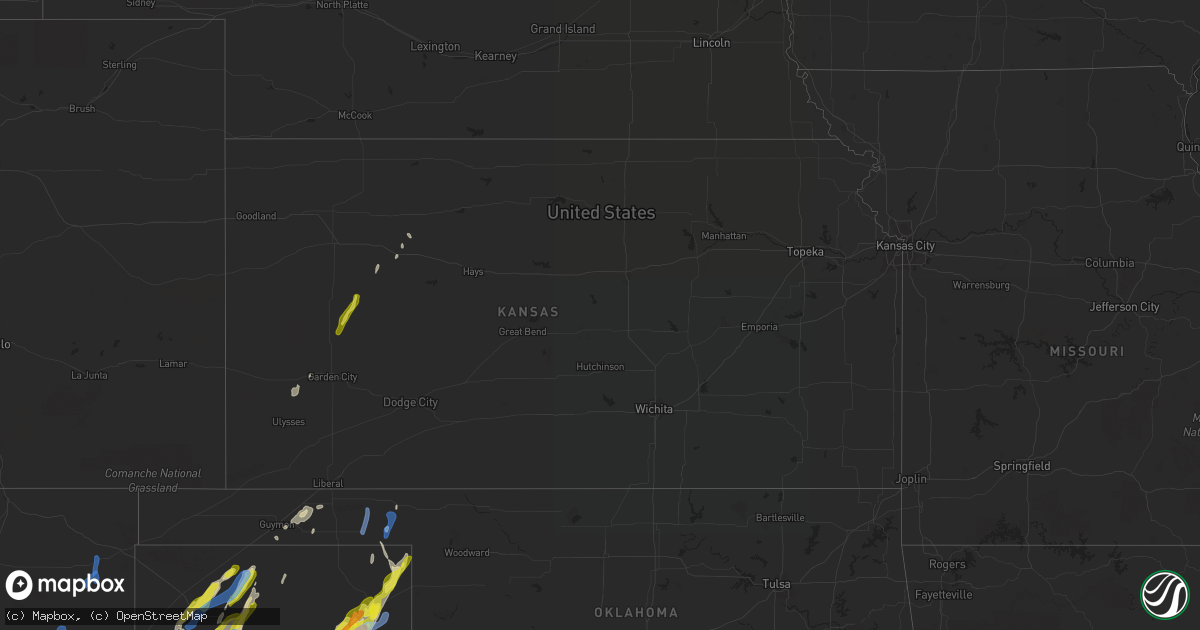 Hail map in Kansas on March 13, 2021