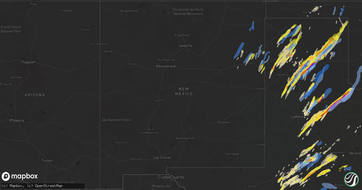 Hail map in New Mexico on March 13, 2021