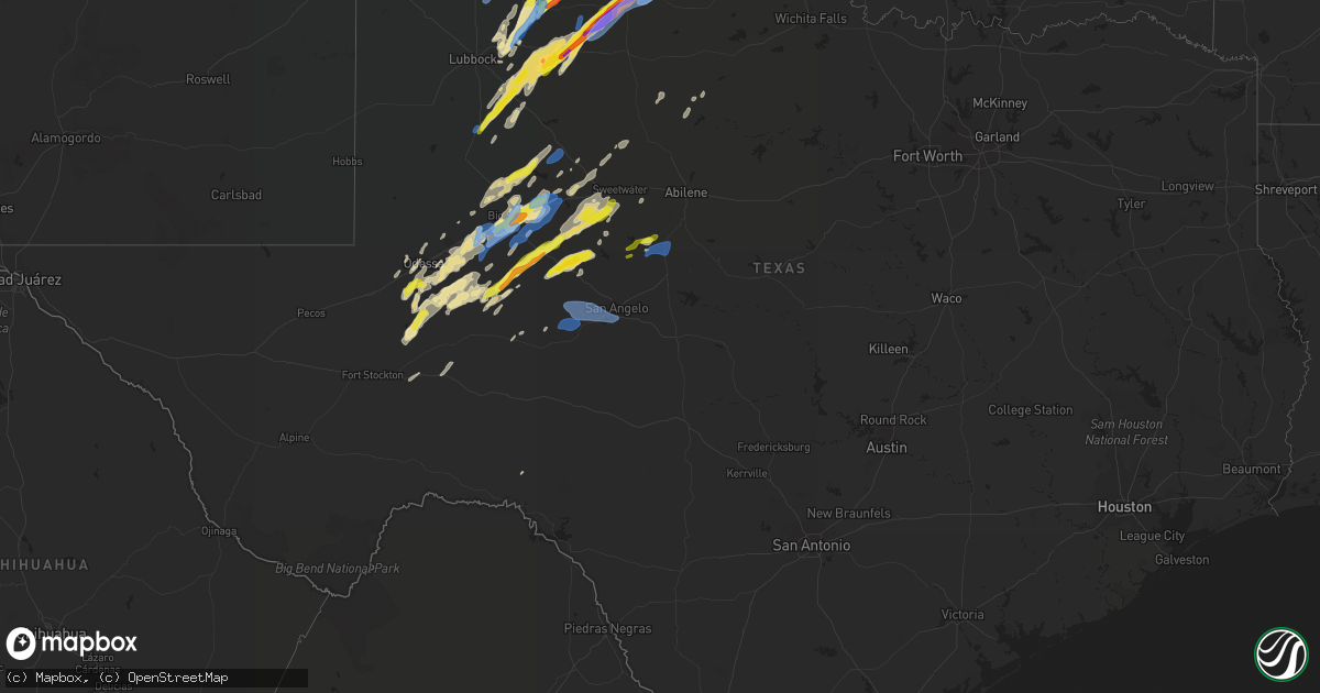 Hail map in Texas on March 13, 2021