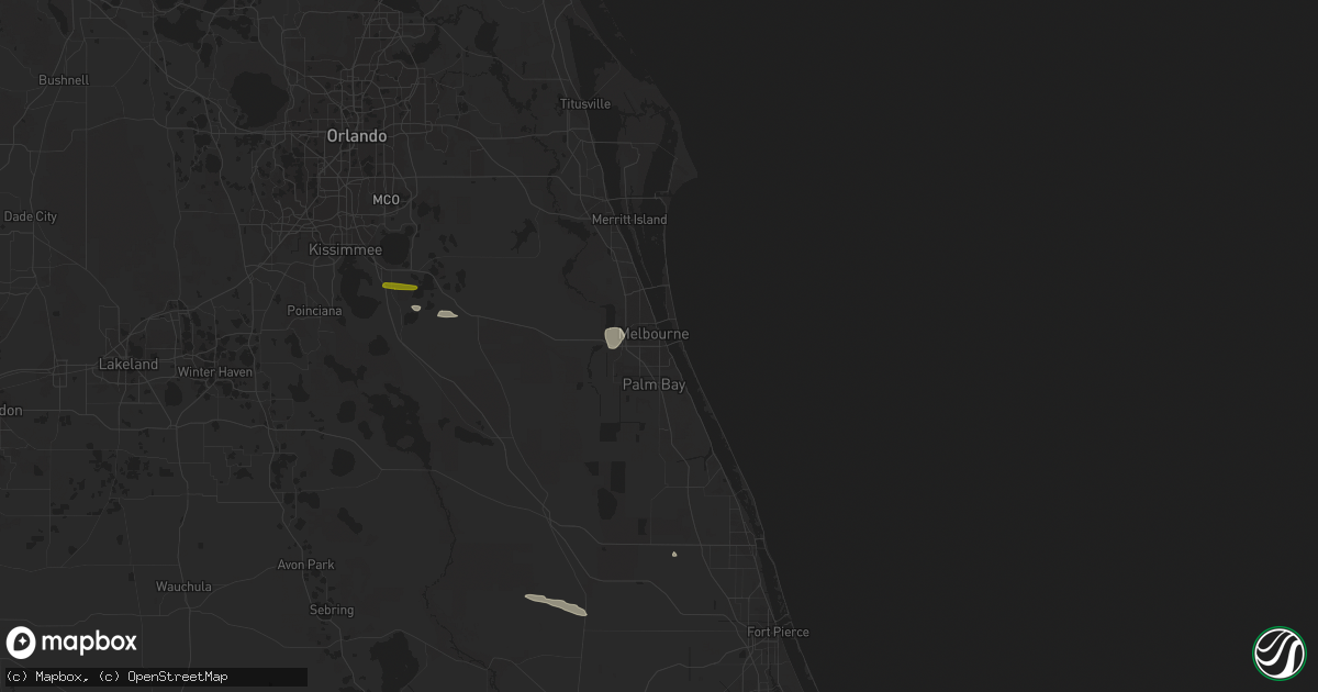 Hail map in Melbourne, FL on March 13, 2023