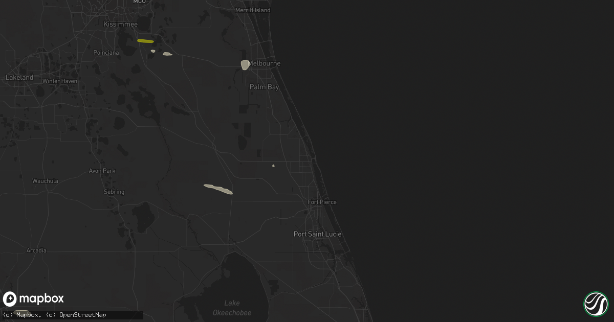 Hail map in Vero Beach, FL on March 13, 2023